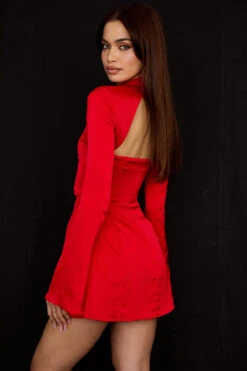 Scarlet Satin Mini Dress -Pinkyy Kleider Geschaft alyssa scarlet 4