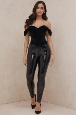 Black Velvet Draped Corset -Pinkyy Kleider Geschaft angelica 2