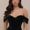 Black Velvet Draped Corset