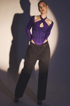 Grape Halterneck Corset Bodysuit -Pinkyy Kleider Geschaft angharad g21