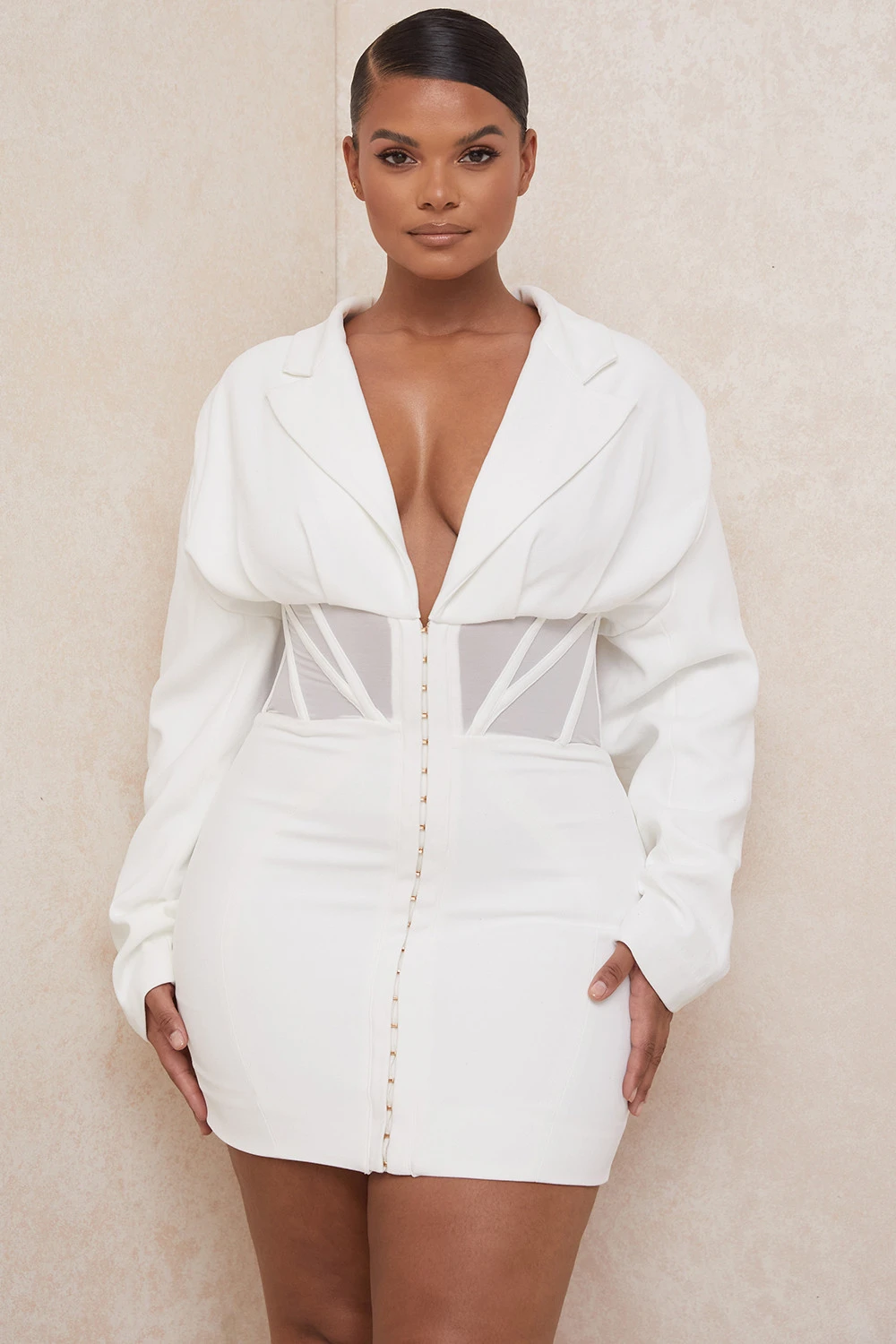 White Blazer Corset Dress 11 White Blazer Corset Dress – Bild 11