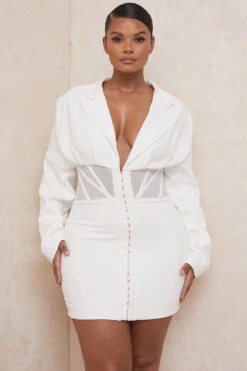 White Blazer Corset Dress 20 White Blazer Corset Dress -Pinkyy Kleider Geschaft anine 11y