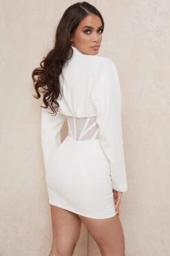 White Blazer Corset Dress 26 White Blazer Corset Dress -Pinkyy Kleider Geschaft anine 7y
