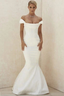 Ivory Corset Off Shoulder Bridal Gown - Limited Edition -Pinkyy Kleider Geschaft antoniette 1