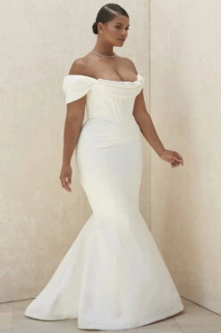 Ivory Corset Off Shoulder Bridal Gown - Limited Edition -Pinkyy Kleider Geschaft antoniette 17