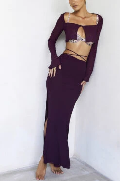 Prune Cutout Maxi Skirt 17 Prune Cutout Maxi Skirt -Pinkyy Kleider Geschaft ap11