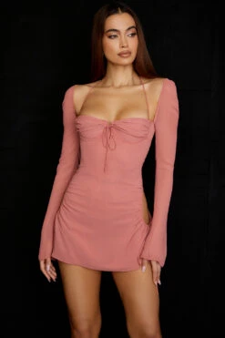 Pink Chiffon Cutout Halter Mini Dress -Pinkyy Kleider Geschaft baby 4