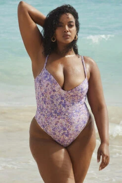 Violet Floral Underwired Swimsuit -Pinkyy Kleider Geschaft barcelona p21