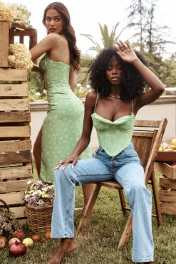 Olive Floral Draped Corset 20 Olive Floral Draped Corset -Pinkyy Kleider Geschaft bea g72