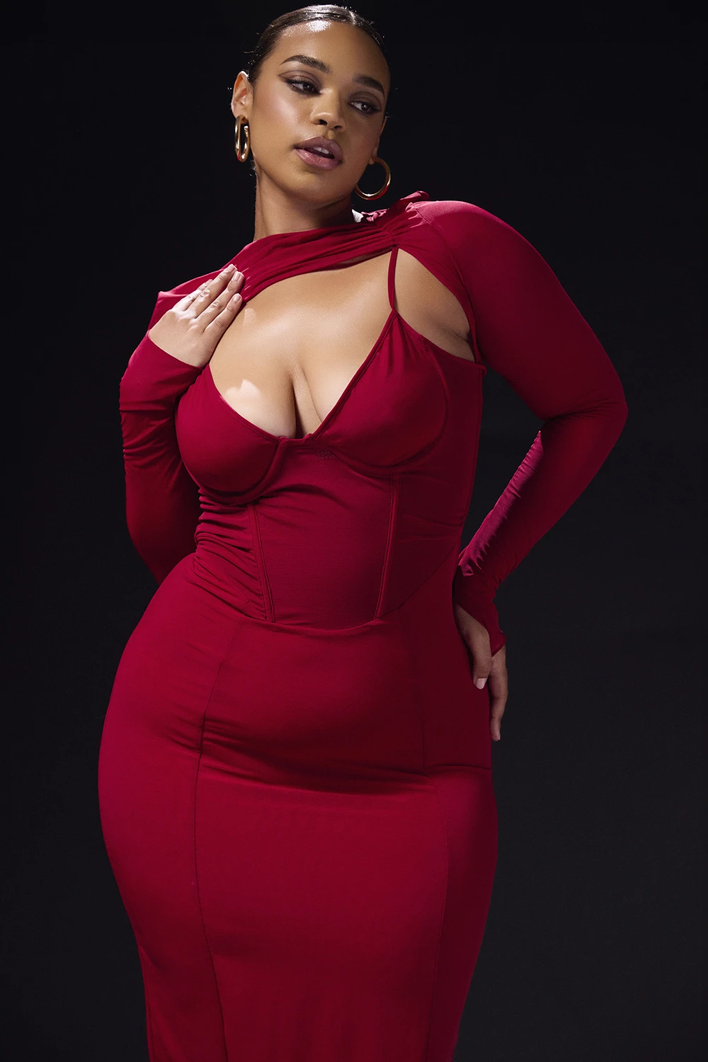 Wine Corset Midi Dress 2 Wine Corset Midi Dress – Bild 2