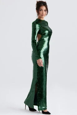 Pine Green Sequin Maxi Dress -Pinkyy Kleider Geschaft belle 5