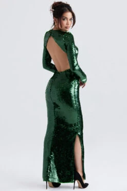 Pine Green Sequin Maxi Dress -Pinkyy Kleider Geschaft belle 6 1