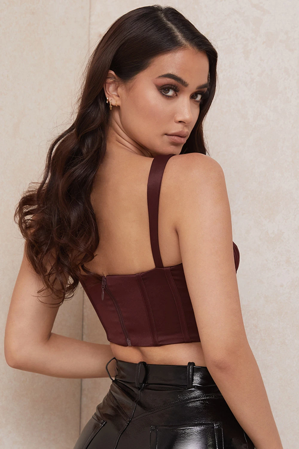 Raisin Satin Cropped Corset 9 Raisin Satin Cropped Corset – Bild 9