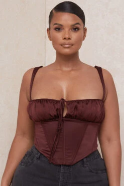 Raisin Satin Cropped Corset 23 Raisin Satin Cropped Corset -Pinkyy Kleider Geschaft betsy 20