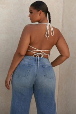 Linen Blend Backless Halter Top -Pinkyy Kleider Geschaft bette 9