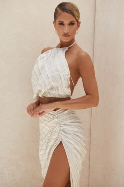 Linen Blend Backless Halter Top -Pinkyy Kleider Geschaft bettechryssie 6