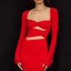 Scarlet Real Silk Cutout Mini Dress
