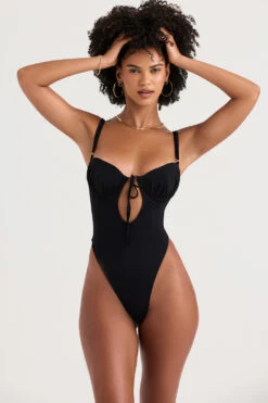 Black Cutout Swimsuit