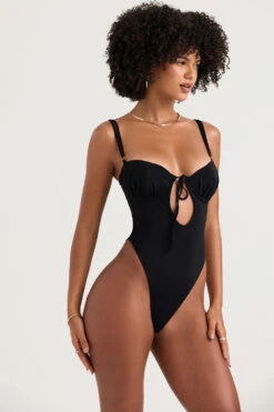 Black Cutout Swimsuit -Pinkyy Kleider Geschaft cannes blk 6