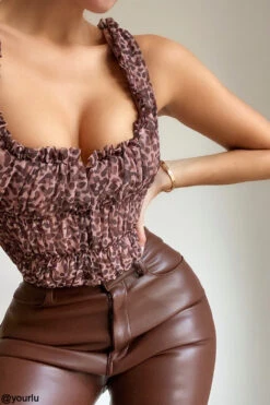 Animal Print Ruched Corset 20 Animal Print Ruched Corset -Pinkyy Kleider Geschaft carly a41