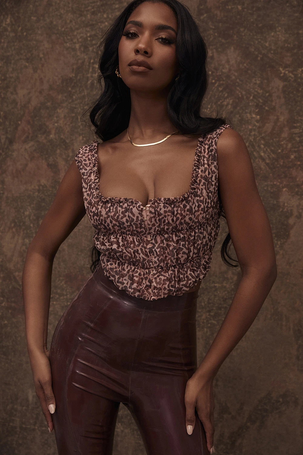 Animal Print Ruched Corset 2 Animal Print Ruched Corset – Bild 2