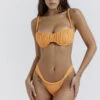 Light Orange Ruched Bikini Top