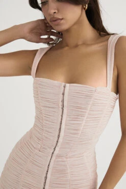 Crystal Ruched Mesh Mini Dress -Pinkyy Kleider Geschaft cate 3