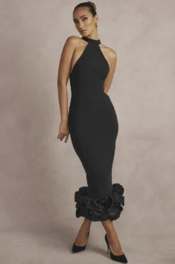 Black Peplum Midi Dress 23 Black Peplum Midi Dress -Pinkyy Kleider Geschaft cb bodyshots22124486