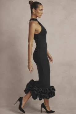 Black Peplum Midi Dress 24 Black Peplum Midi Dress -Pinkyy Kleider Geschaft cb bodyshots22124501