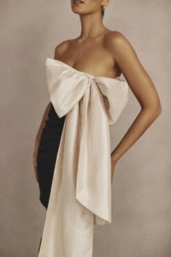 Black & Ivory Bow Mini Dress -Pinkyy Kleider Geschaft cb bodyshots22125531