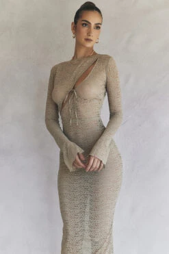 Stone Floral Lace Maxi Dress -Pinkyy Kleider Geschaft cb25th july81402