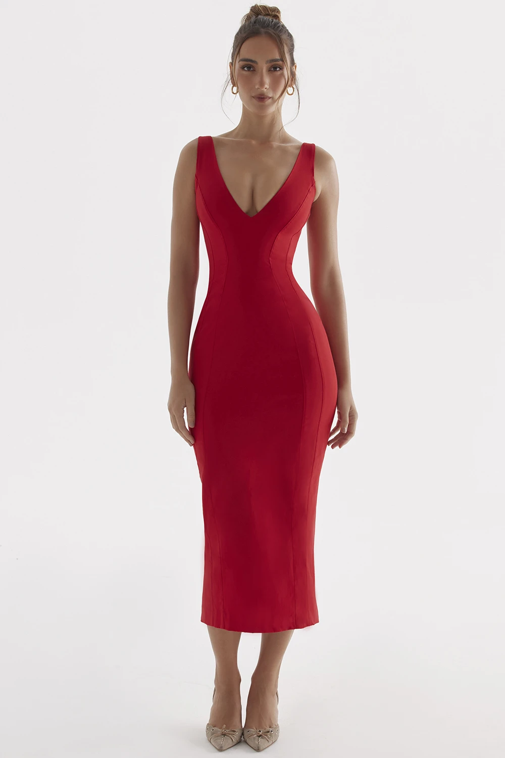 Red Rose Plunge Maxi Dress 2 Red Rose Plunge Maxi Dress – Bild 2