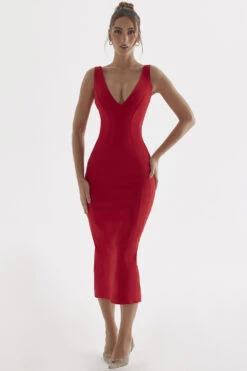 Red Rose Plunge Maxi Dress 17 Red Rose Plunge Maxi Dress -Pinkyy Kleider Geschaft cece 2