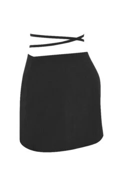 Mistress Rocks 'Pixie' Black Wrap Front Mini Skirt -Pinkyy Kleider Geschaft chr2639 02