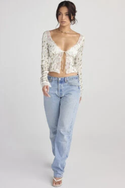 Garden Print Lace Trim Top -Pinkyy Kleider Geschaft clarissa 1