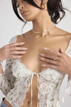 Garden Print Lace Trim Top -Pinkyy Kleider Geschaft clarissa 4