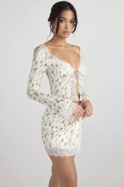 Garden Print Lace Trim Mini Skirt -Pinkyy Kleider Geschaft clarissanoemie 7