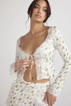 Garden Print Lace Trim Top -Pinkyy Kleider Geschaft clarissanoemie 9