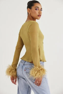 Olive Trimmed Top 20 Olive Trimmed Top -Pinkyy Kleider Geschaft claudia 7rrr