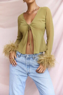 Olive Trimmed Top 26 Olive Trimmed Top -Pinkyy Kleider Geschaft claudia o81