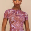 Purple Swirl Asymmetric T-shirt