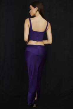 Grape Satin Low Waist Midi Skirt -Pinkyy Kleider Geschaft colette 6