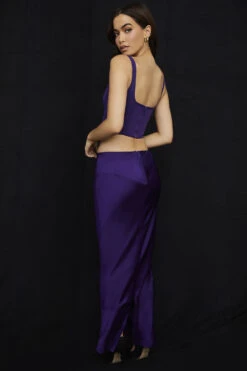 Grape Satin Low Waist Midi Skirt -Pinkyy Kleider Geschaft colette 7