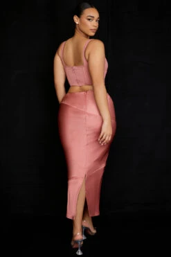 Rose Satin Low Waist Midi Skirt -Pinkyy Kleider Geschaft colette 8