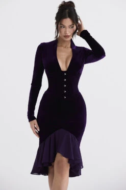 Dark Purple Velvet Corset Dress -Pinkyy Kleider Geschaft dahna 3