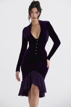 Dark Purple Velvet Corset Dress -Pinkyy Kleider Geschaft dahna 4