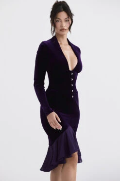 Dark Purple Velvet Corset Dress -Pinkyy Kleider Geschaft dahna 5