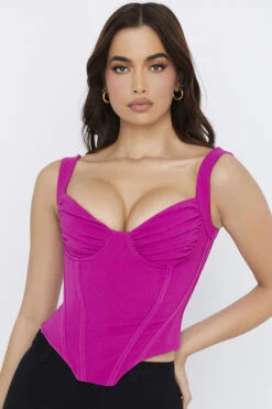 Fuchsia Boned Corset Top