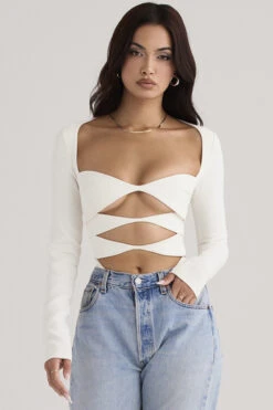 White Cutout Bodysuit