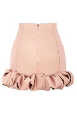 Blush Vegan Leather Ruffle Mini Skirt -Pinkyy Kleider Geschaft darya blush 02e